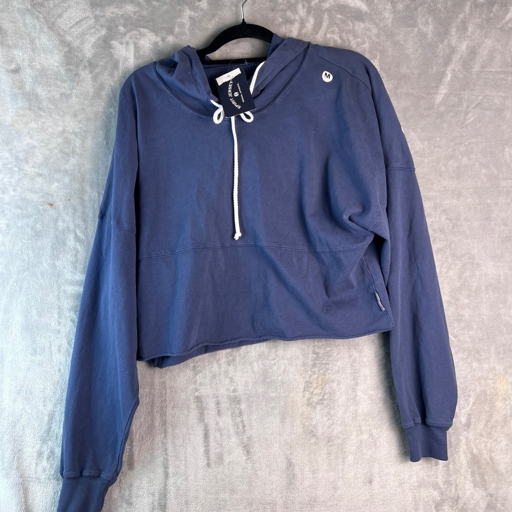 Spirit Jersey Nashville Cropped Hoodie Navy Blue Long Sleeve Graphic Top Medium - Picture 10 of 10